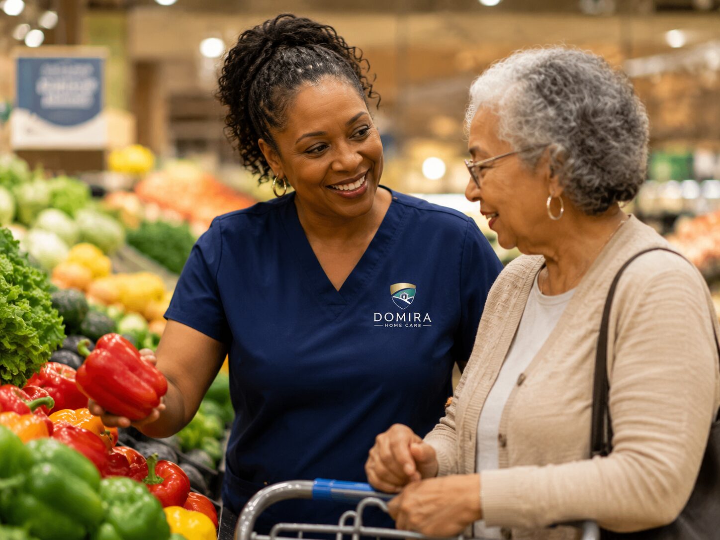 Caregiver sharing a meal with senior in Little Elm