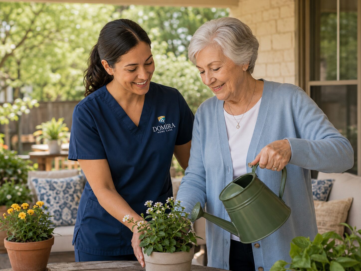 Caregiver assisting senior in Prosper