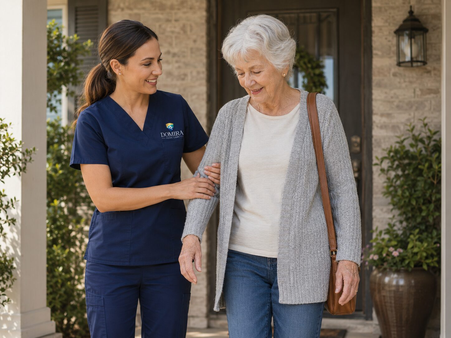 Caregiver supporting senior in Aubrey