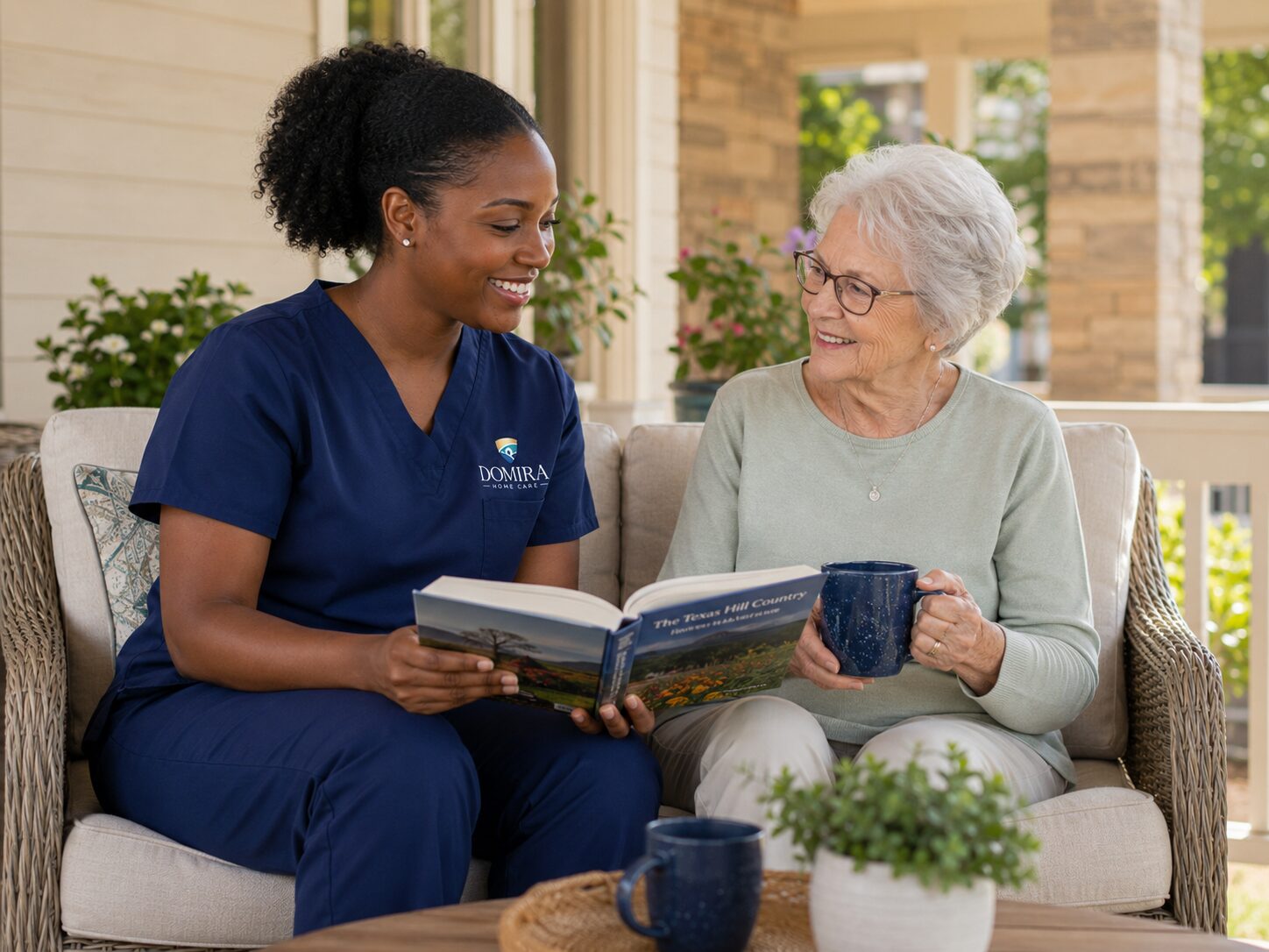 Caregiver meeting family in Plano